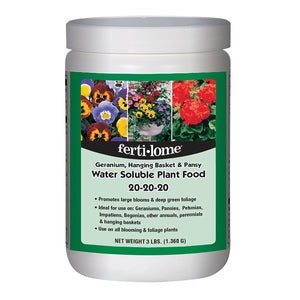 Fertilome Geranium, Hanging Backet, & Pansy Water Soluble Plant Food 20-20-20 Fertilizer - 3 Lbs.