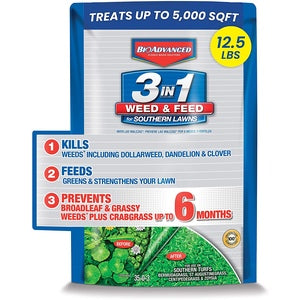 3 In 1 Weed and Feed For Southern Lawn Fertilizer w/ Herbicide - 12.5 Lbs.