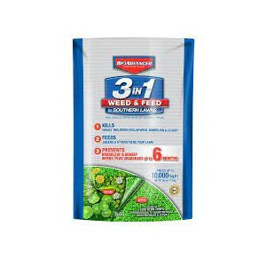 3 In 1 Weed and Feed For Southern Lawn Fertilizer w/ Herbicide - 25 Lbs.