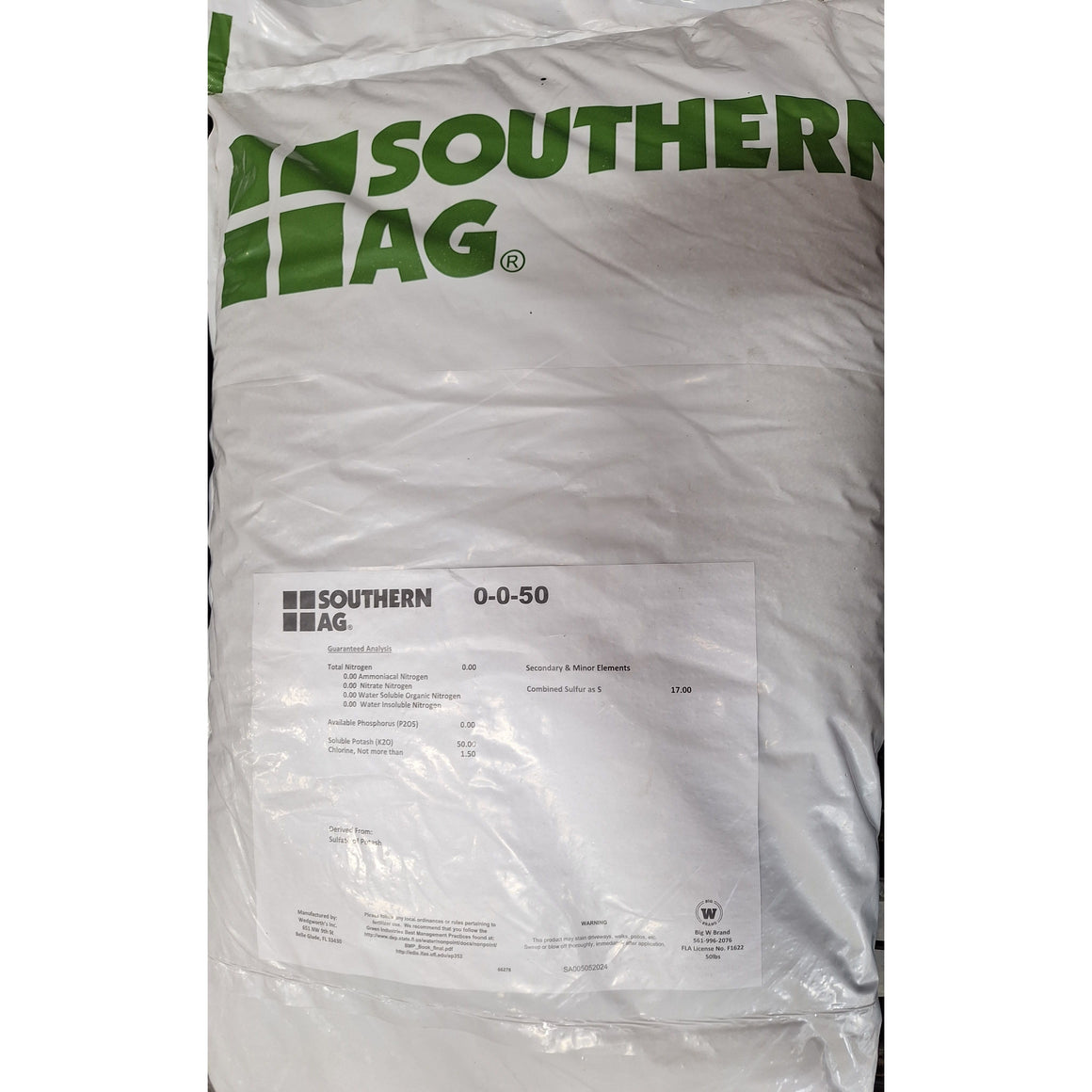 Sulfate of Potash 0-0-50 Water Soluble Fertilizer - 50 Lbs.