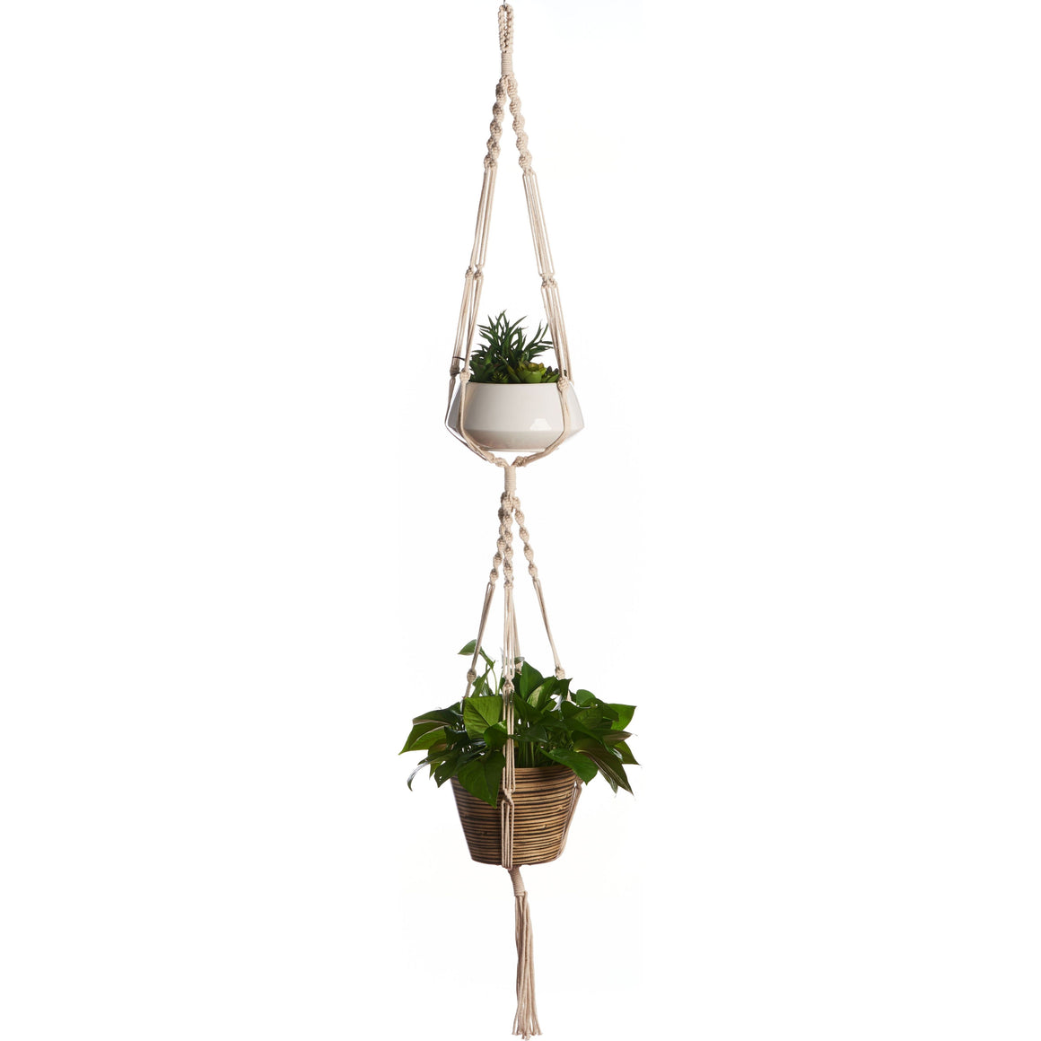 Plant Hanger 2 Tier Woven 60"