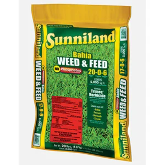 Sunniland Bahia Grass Weed & Feed 20-0-6 Fertilizer - 20 Lbs. | Seed World